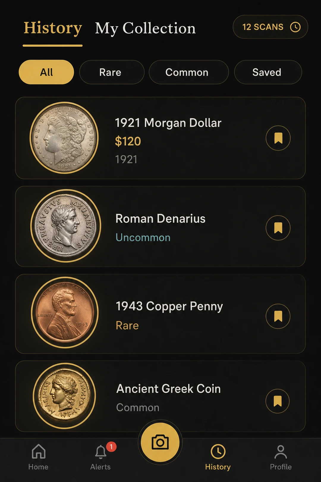 History screen