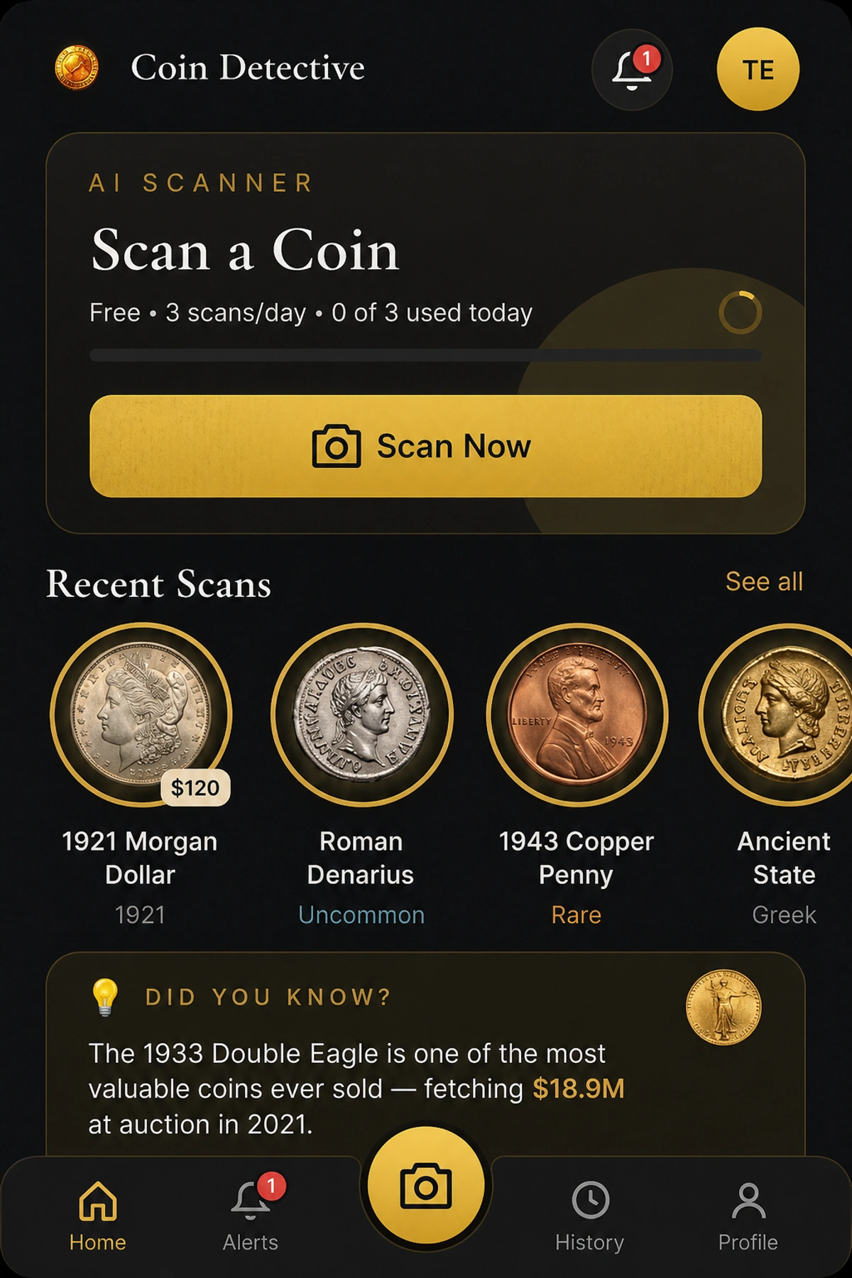 Coin Detective home screen